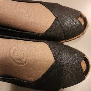 Ralph Lauren Cecilia Grey/silver wedge espadrilles Size 7.5